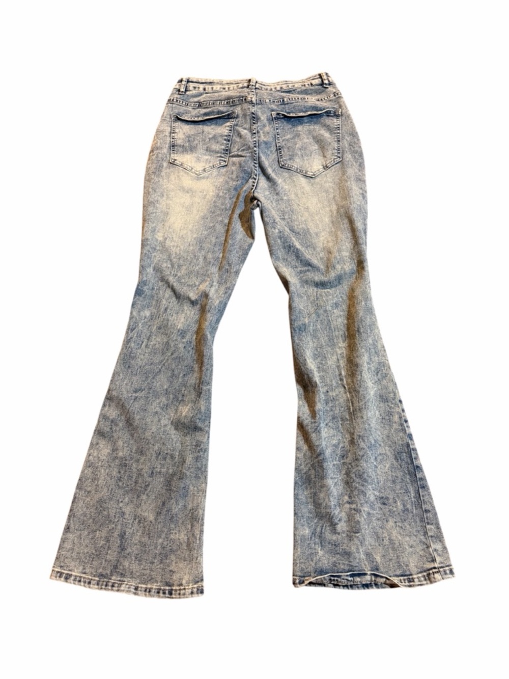 SHEIN Light Blue Acid-Wash Flare Jeans